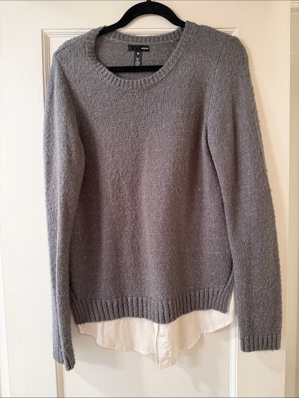 Aqua Soft Gray Crewneck Sweater